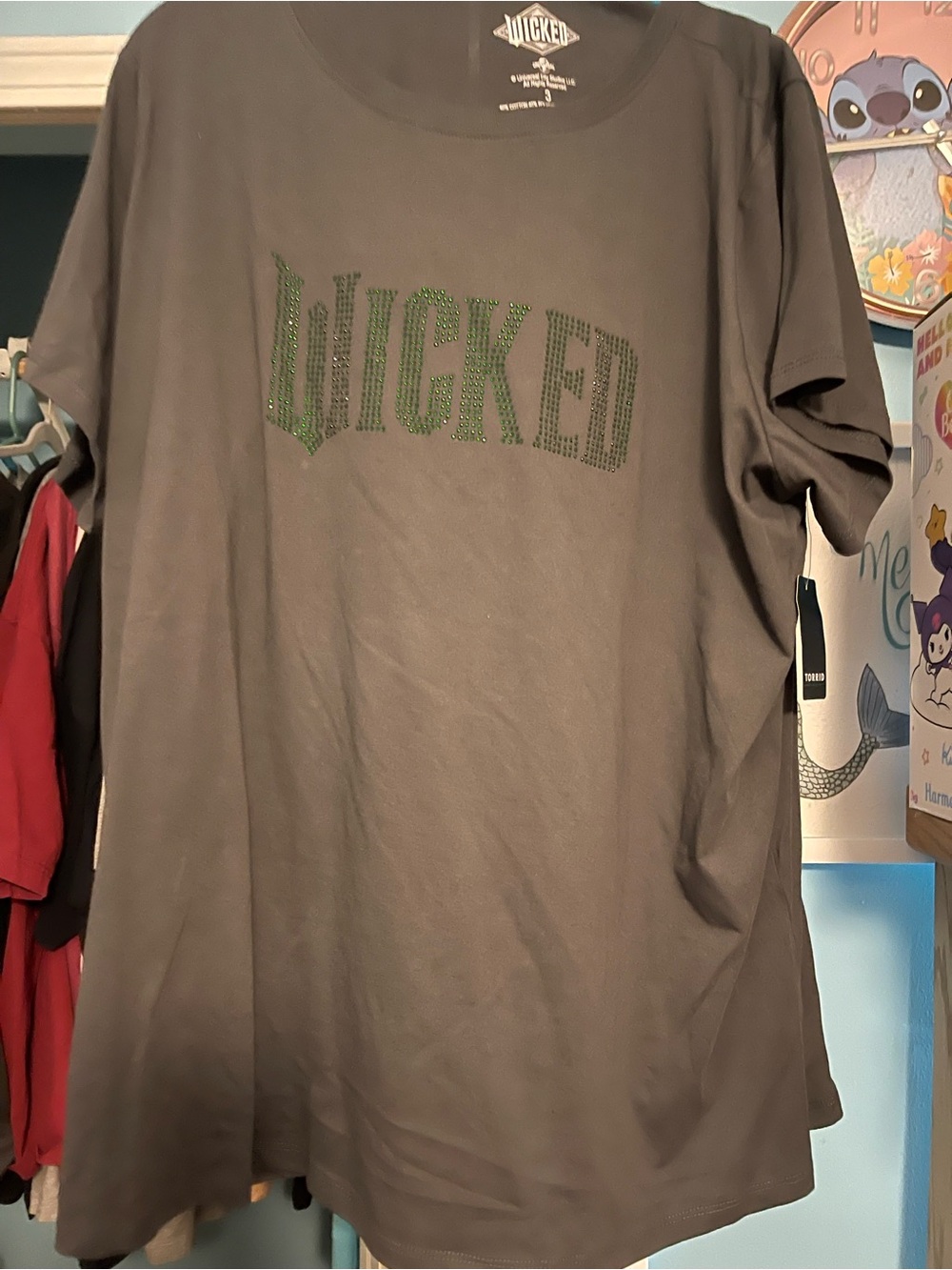 Wicked Short Sleeve Tee in Charcoal with Green Accent - Wicked